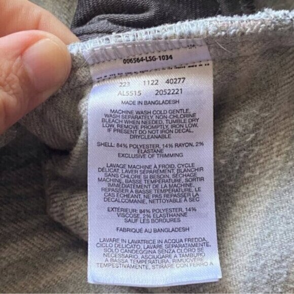 Columbia Calico Basin Shirt Jacket Shaket Woman Large Grey Stripped Pockets Cozy - Picture 13 of 16